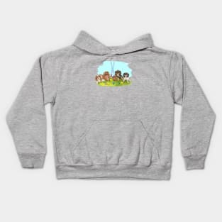 Easter Cavalier King Charles Spaniels Kids Hoodie